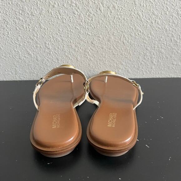 Michael Kors MK Women's Flat Sandals in Leather with Logo Size 7 - Picture 7 of 11